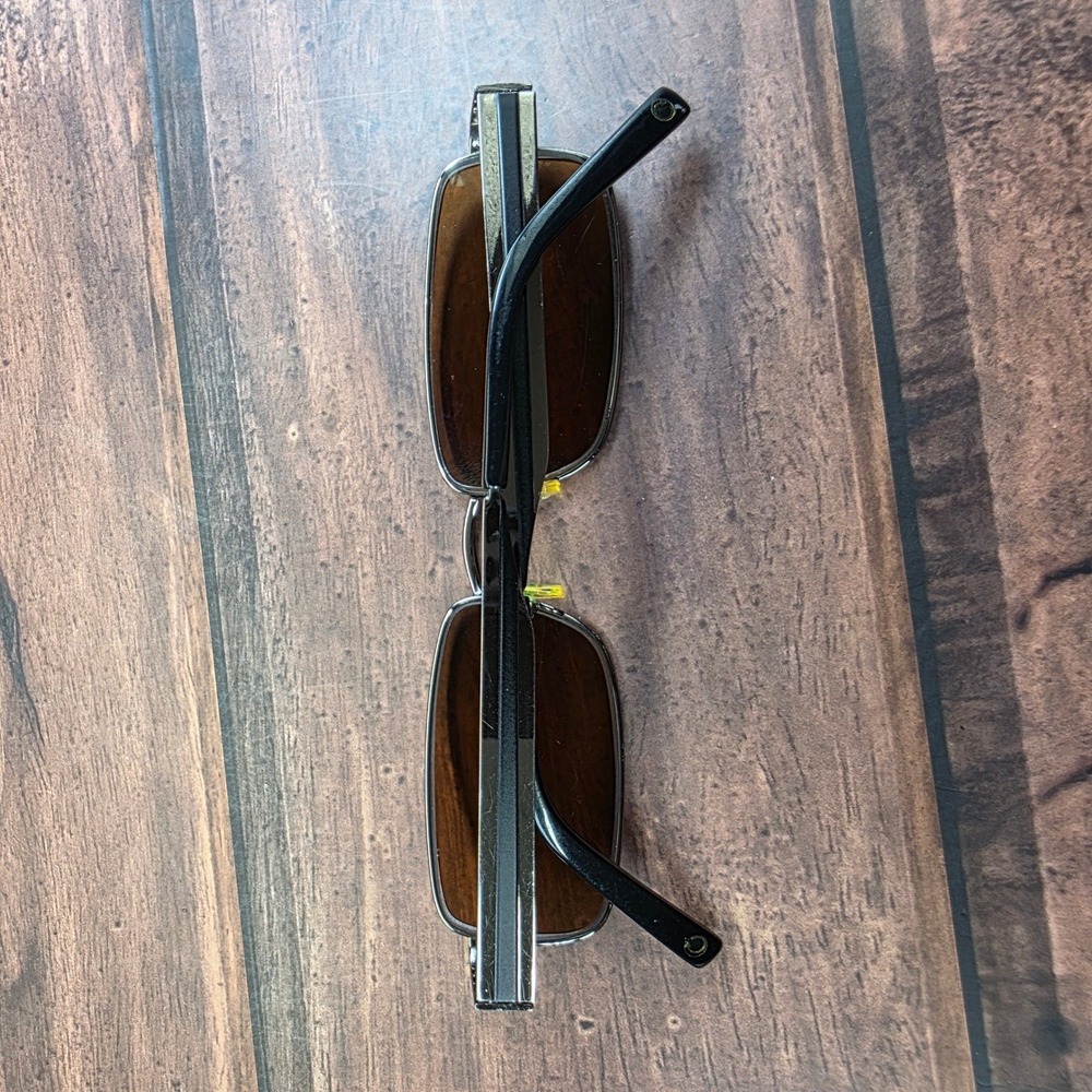 Kirkland Signature Moon Gun Sunglasses Gunmetal Rectangular Amber Lens 53-17-140 - Picture 8 of 9